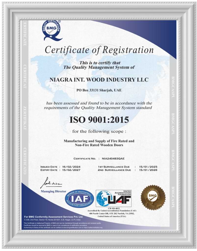 Niagra ISO Certificate